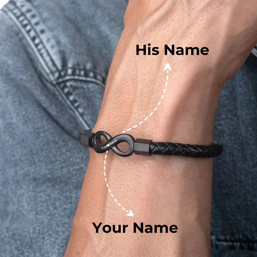 To My Man Infinity Personalised Bracelet