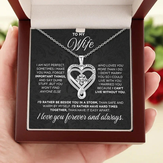 To My Wife - Forever & Always Heart Necklace