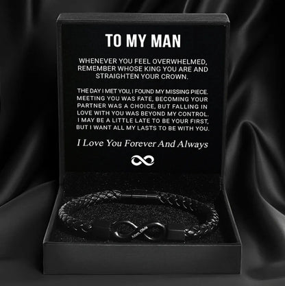 To My Man Infinity Personalised Bracelet