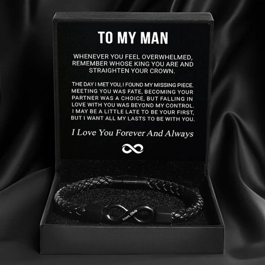 To My Man Infinity Personalised Bracelet