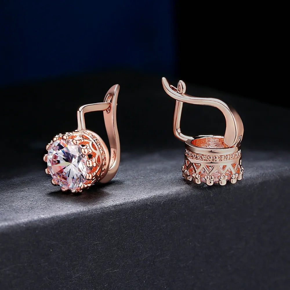 Classic Earrings - CZ Crown
