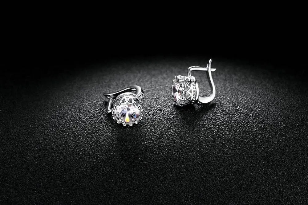 Classic Earrings - CZ Crown