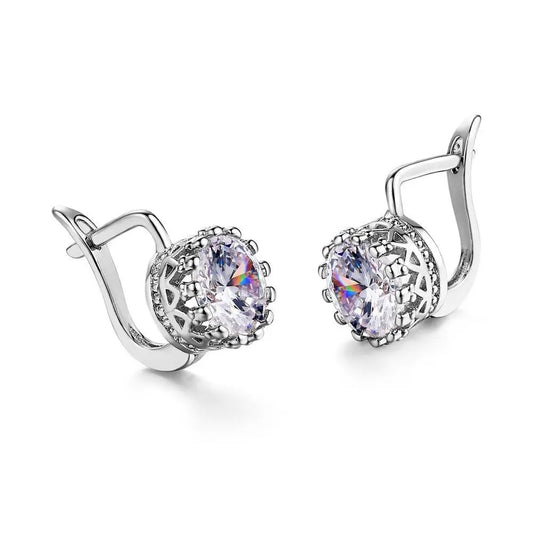 Classic Earrings - CZ Crown